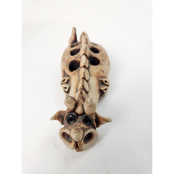 Vintage Ceramic Dragon Pen Holder Brown Heavy - Picture 2 of 9